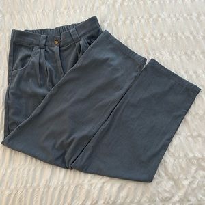 Comfy corduroy wide leg pants with elastic waist.